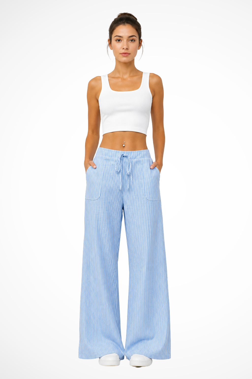 Women's Striped Drawstring Trousers