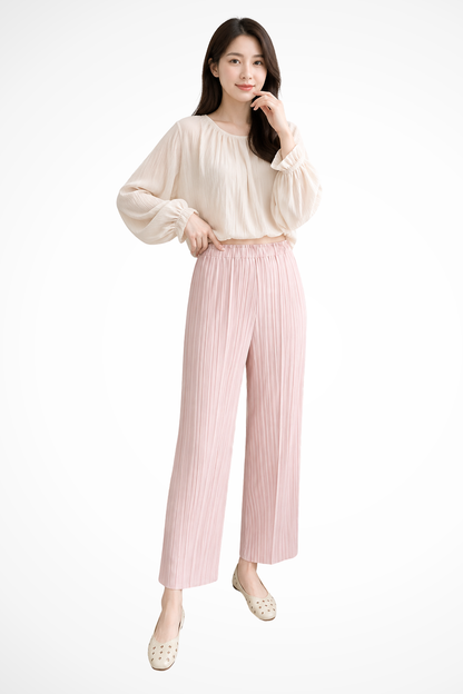 Women's Pleated Elasticated Waist Trousers