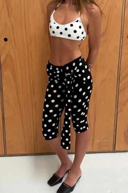 Women's Polka Dot Cropped Trousers