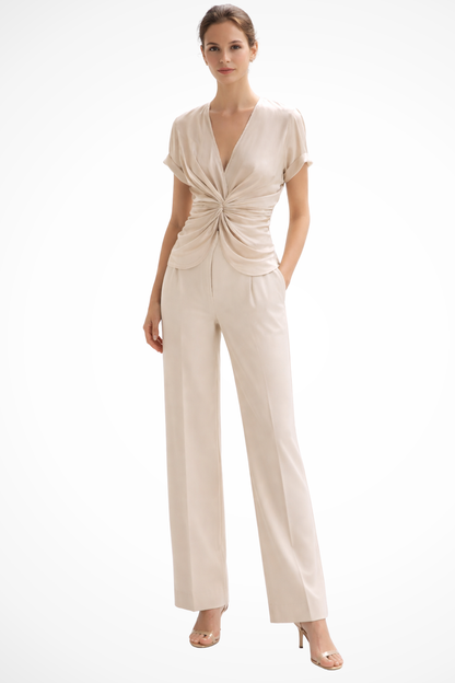 Women's Twist Front V-Neck Blouse