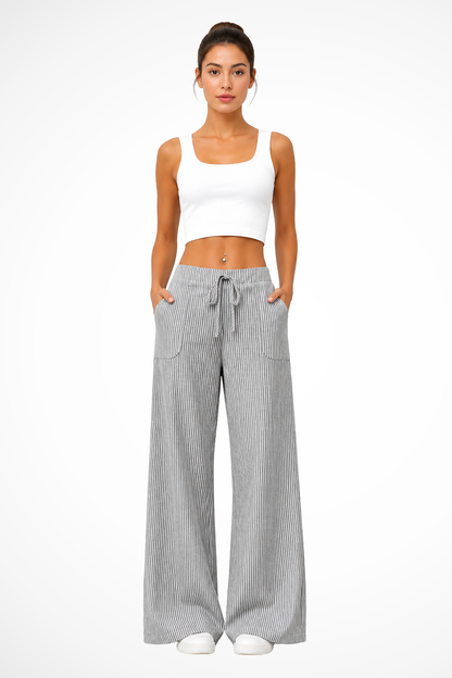 Women's Striped Drawstring Trousers