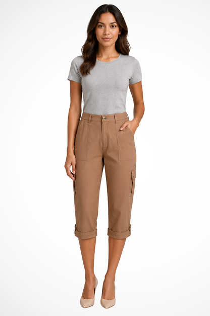 Women's Cargo Roll-Up Hem Trousers