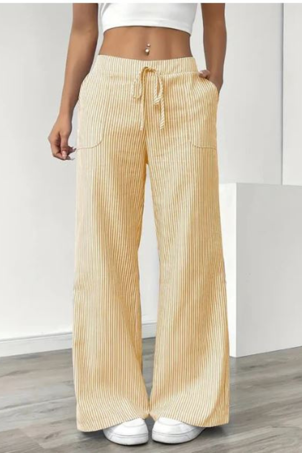 Women's Striped Drawstring Trousers
