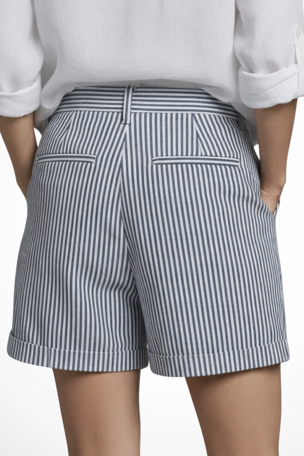 Women's Striped High-Waist Tailored Shorts