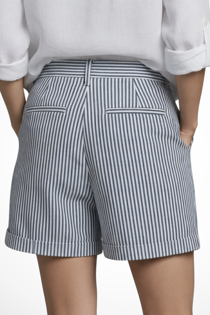 Women's Striped High-Waist Tailored Shorts