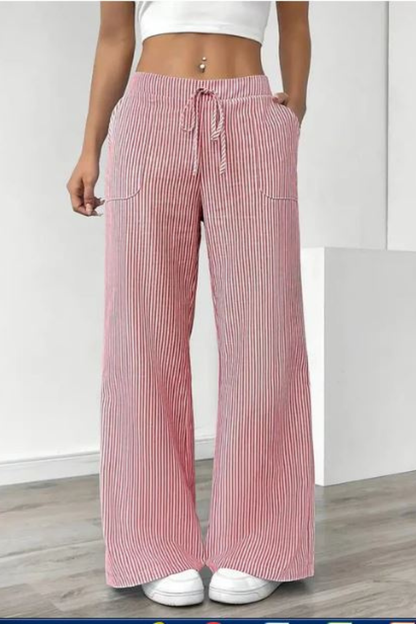 Women's Striped Drawstring Trousers