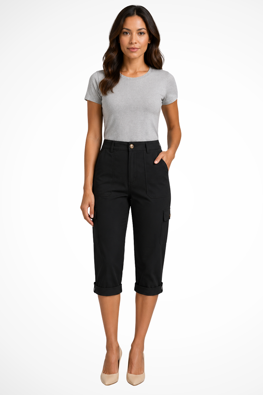 Women's Cargo Roll-Up Hem Trousers