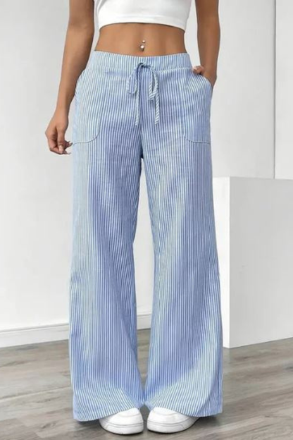 Women's Striped Drawstring Trousers