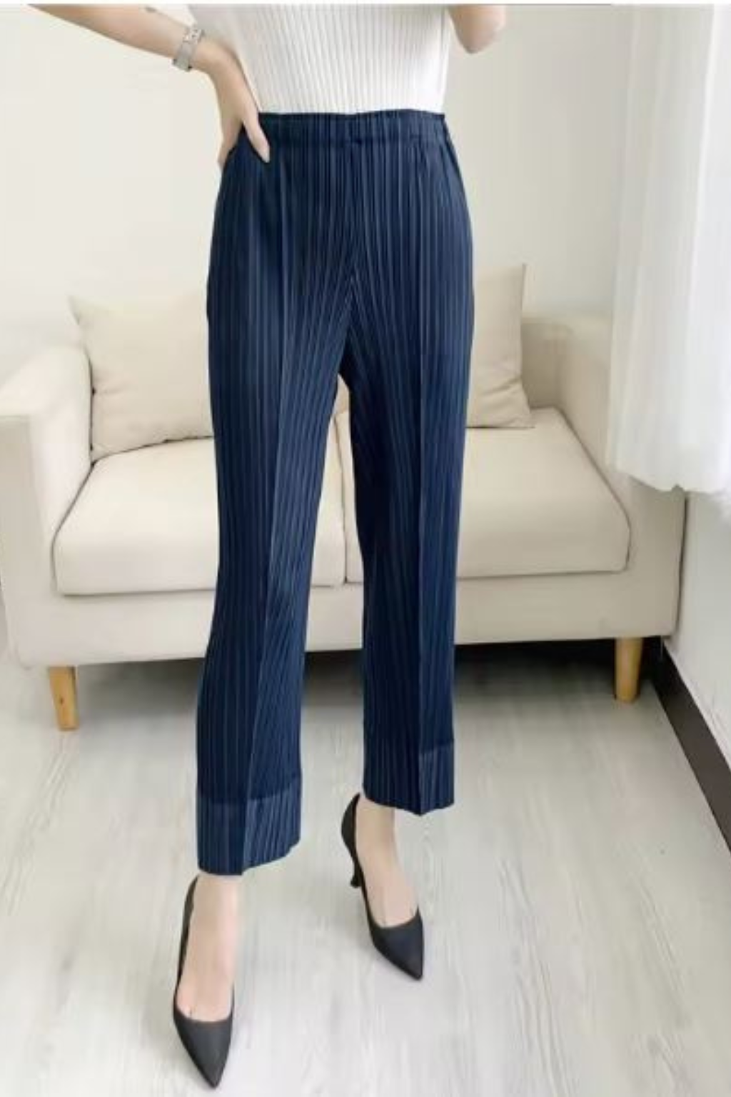 Women's Pleated Elasticated Waist Trousers