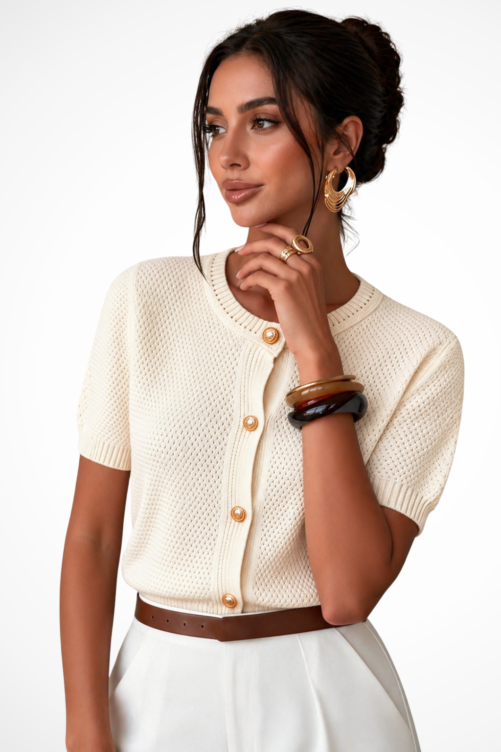 Women's Cropped Knit Summer Top