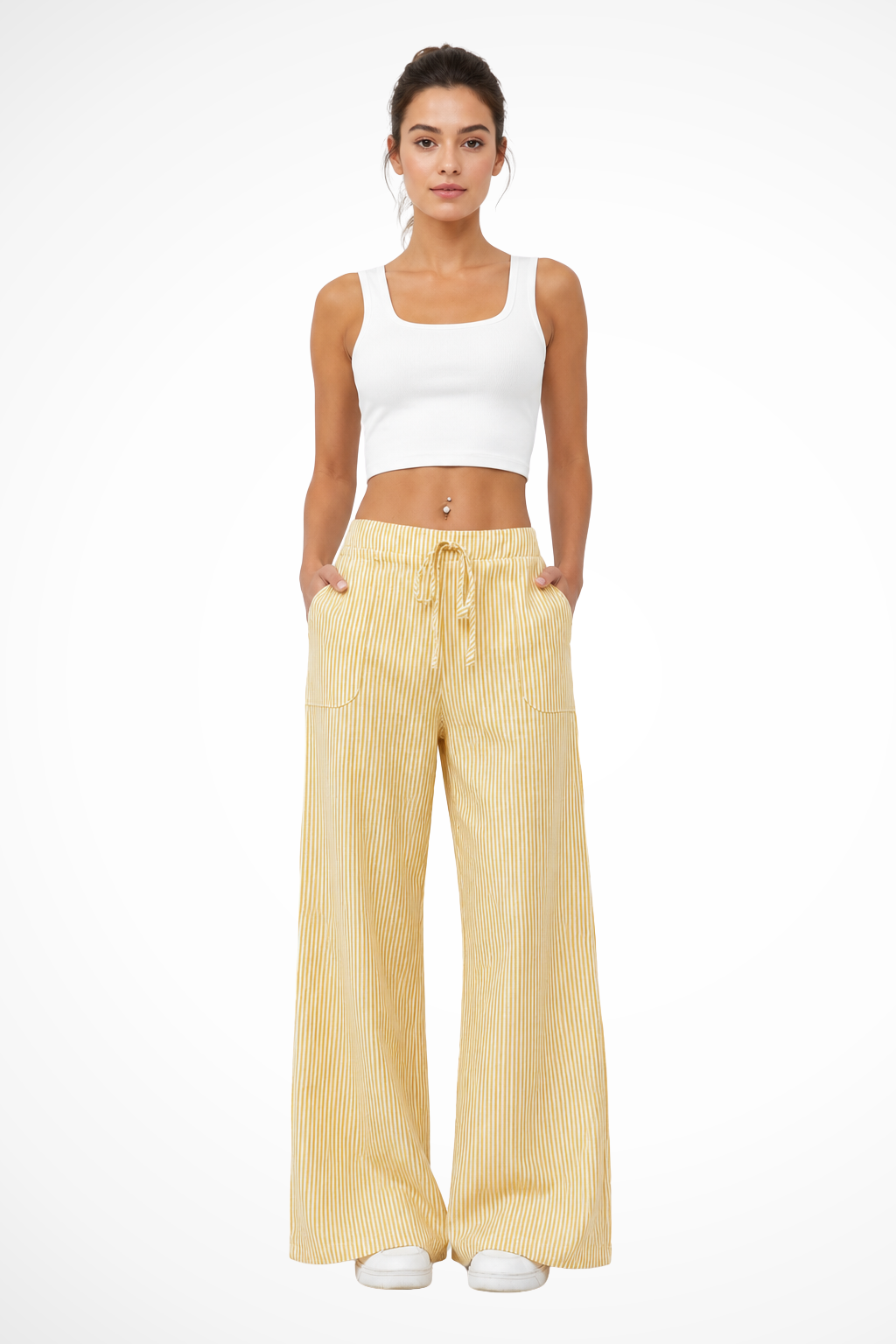 Women's Striped Drawstring Trousers