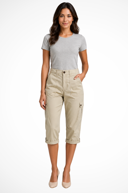 Women's Cargo Roll-Up Hem Trousers
