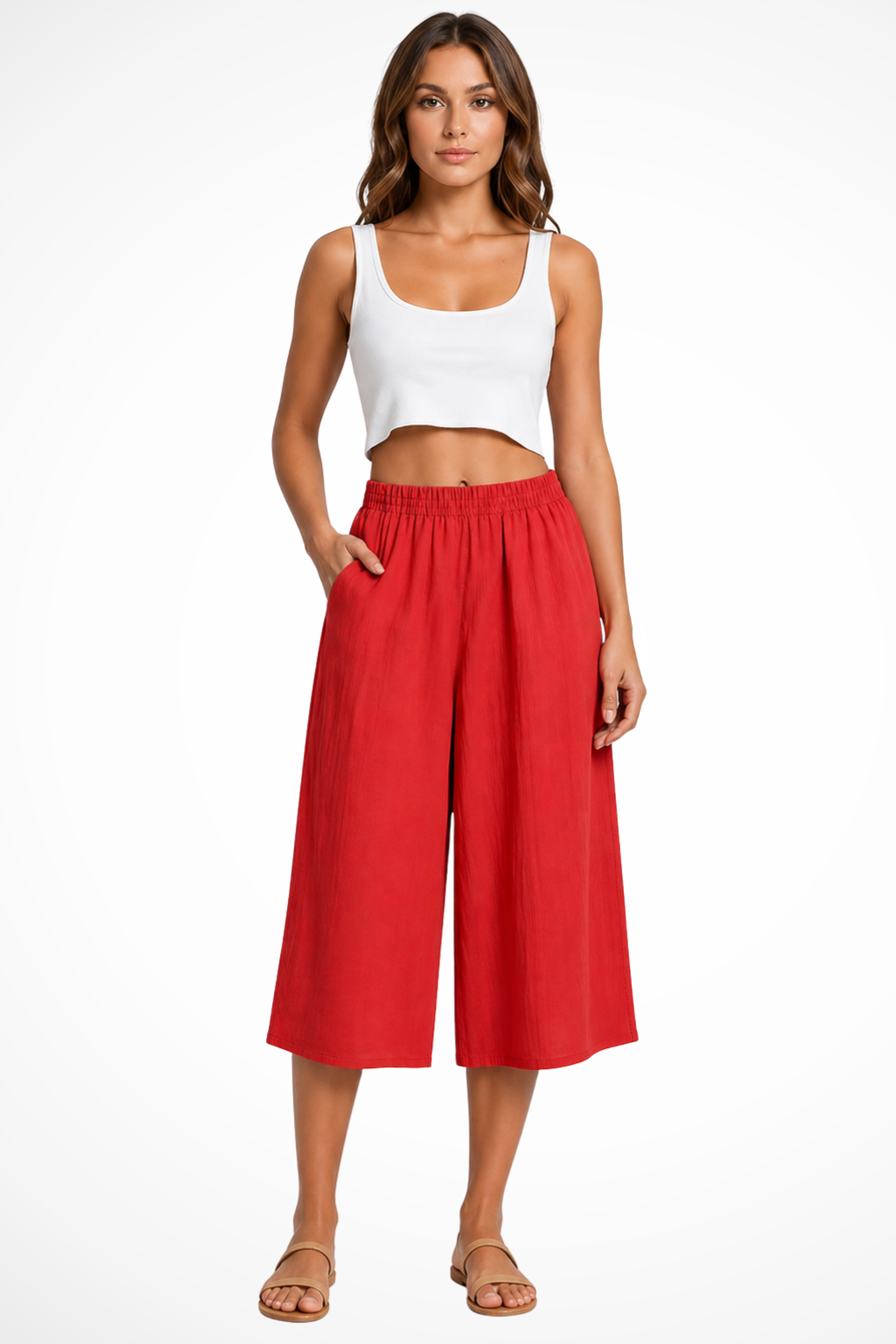 Women's Elasticated Wide Leg Trousers