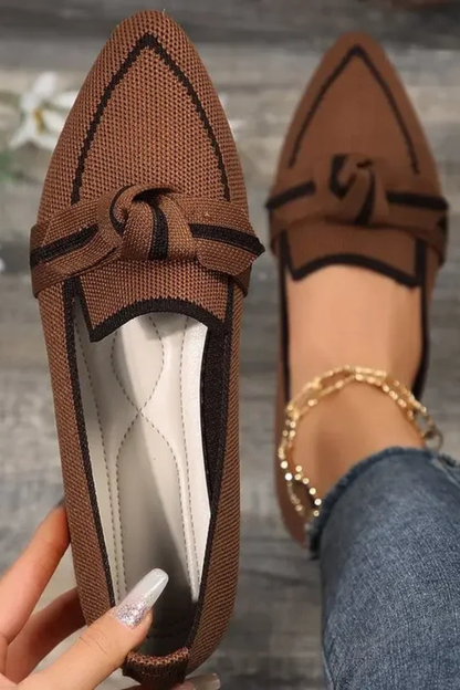Women's Knit Bow Detail Flats