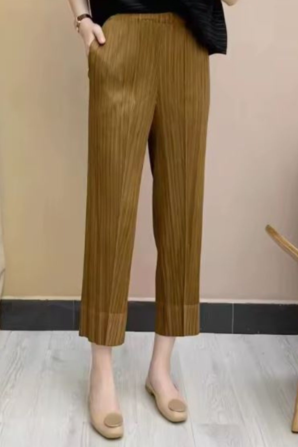 Women's Pleated Elasticated Waist Trousers