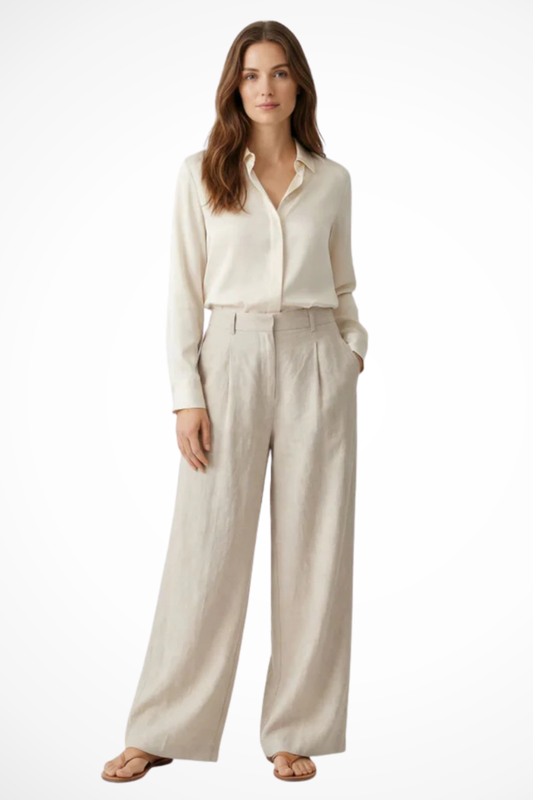 Women's Cropped Pleated Trousers