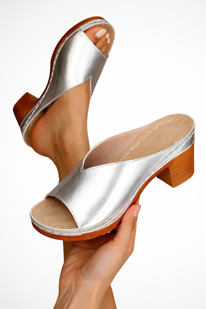 Women's Open Toe Heel Mules