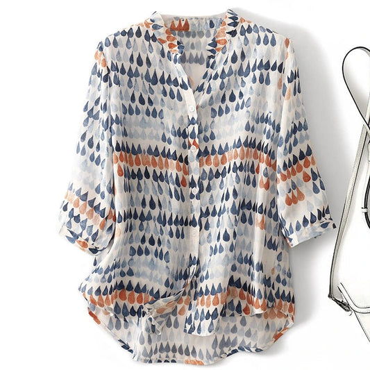 Women’s Abstract Print Summer Blouse