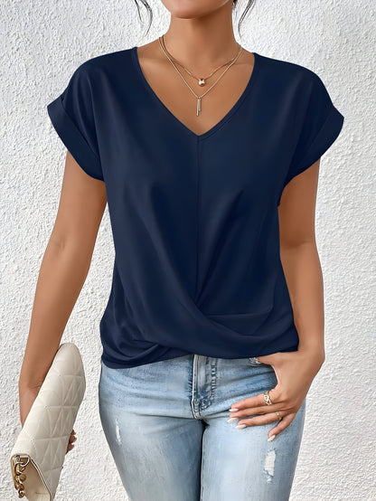 Women’s Twist Front V Neck Top