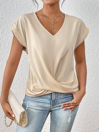 Women’s Twist Front V Neck Top