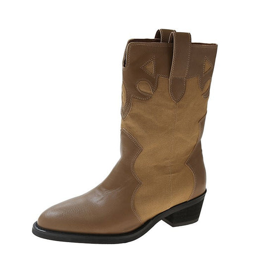 Women's Embroidered Shaft Cowboy Boots