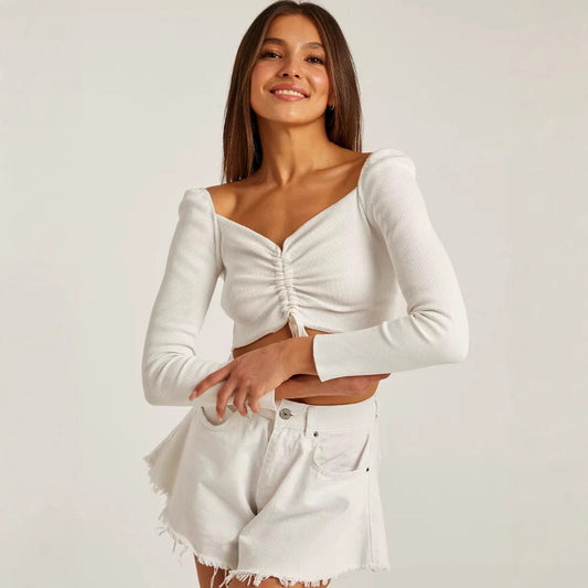 Women’s Spring Ruched Crop Top
