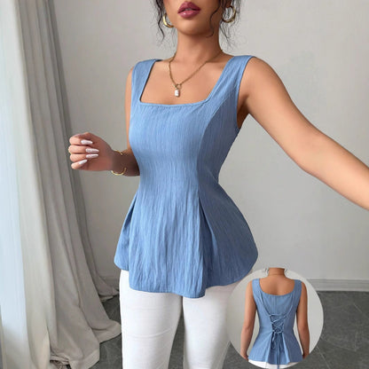 Women’s Square Neck Peplum Top