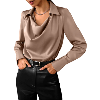 Women’s Long Sleeve Satin Blouse