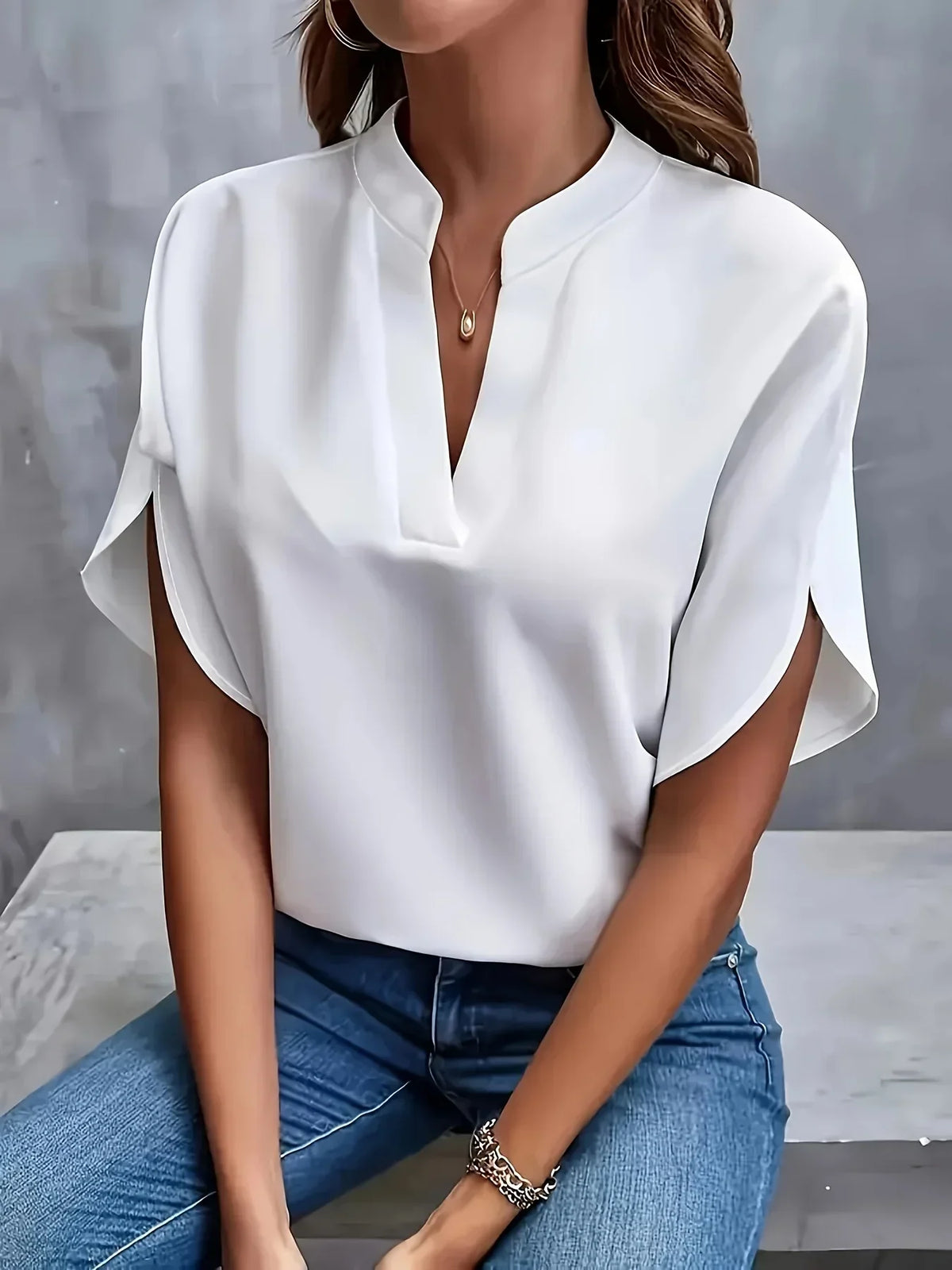 Women’s Split Sleeve V-Neck Blouse