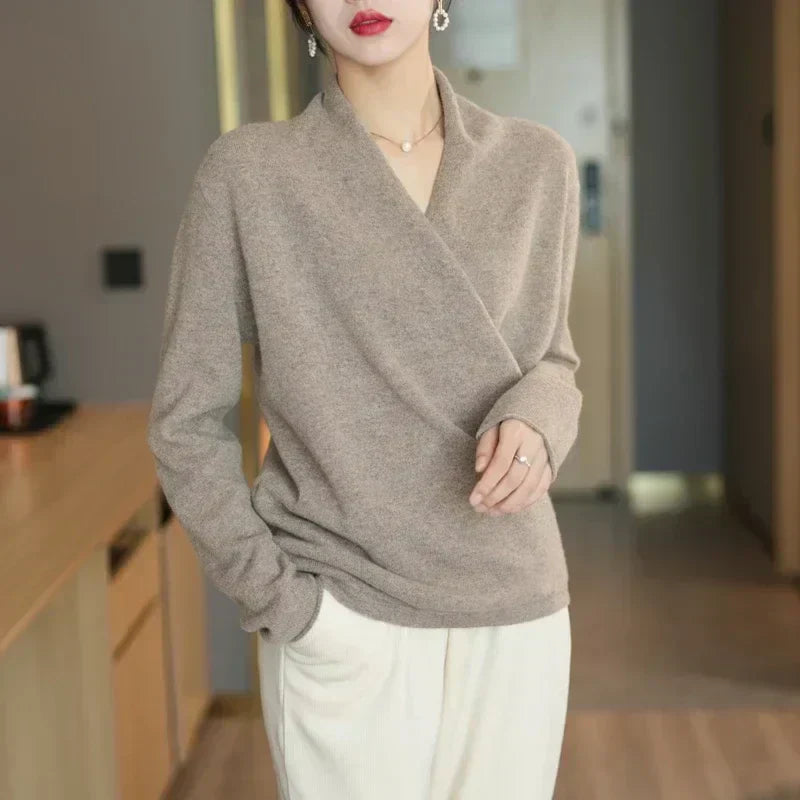 Women’s Wrap Neck Knit Top