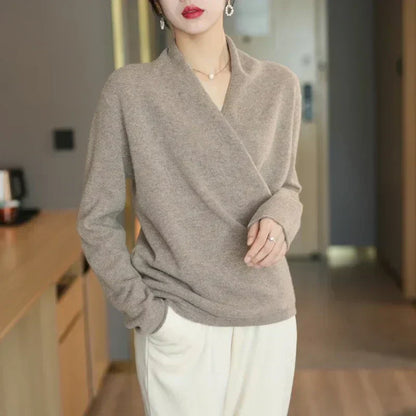 Women’s Wrap Neck Knit Top