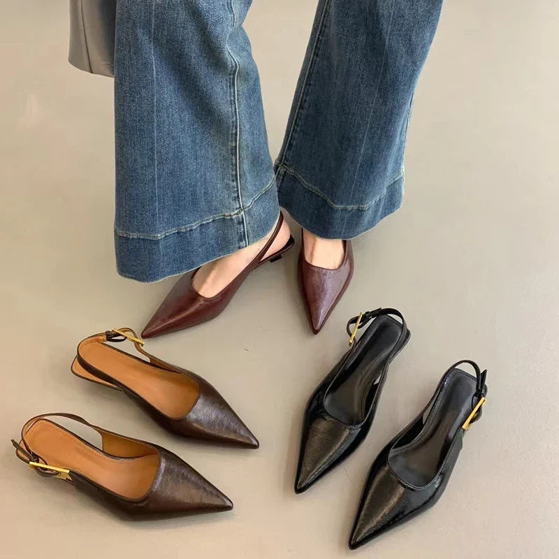 Women's Pointed Toe Slingback Mules