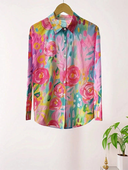 Women’s Floral Button Blouse