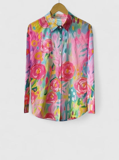 Women’s Colourful Floral Button Blouse