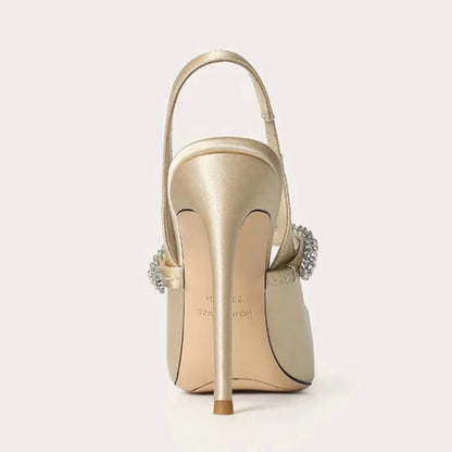 Women's Jewelled Satin Pointed Heels