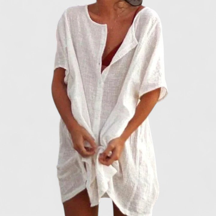 Women’s Loose Button Beach Cover-Up
