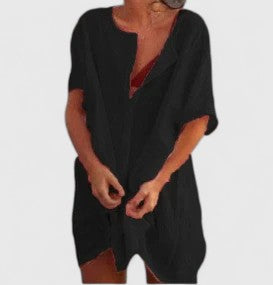 Women’s Loose Button Beach Cover-Up