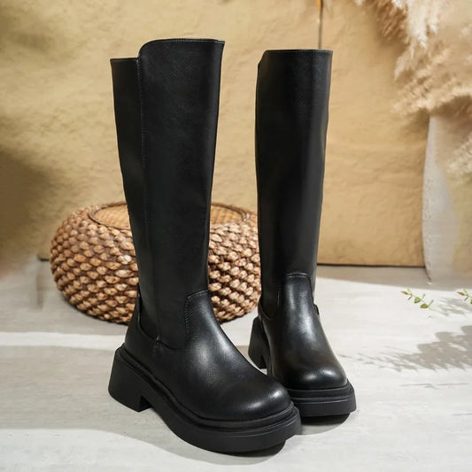 Women's Leather Knee-High Boots