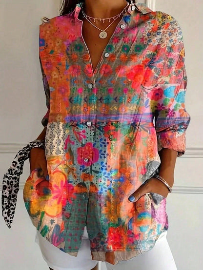 Women’s Floral Button Blouse