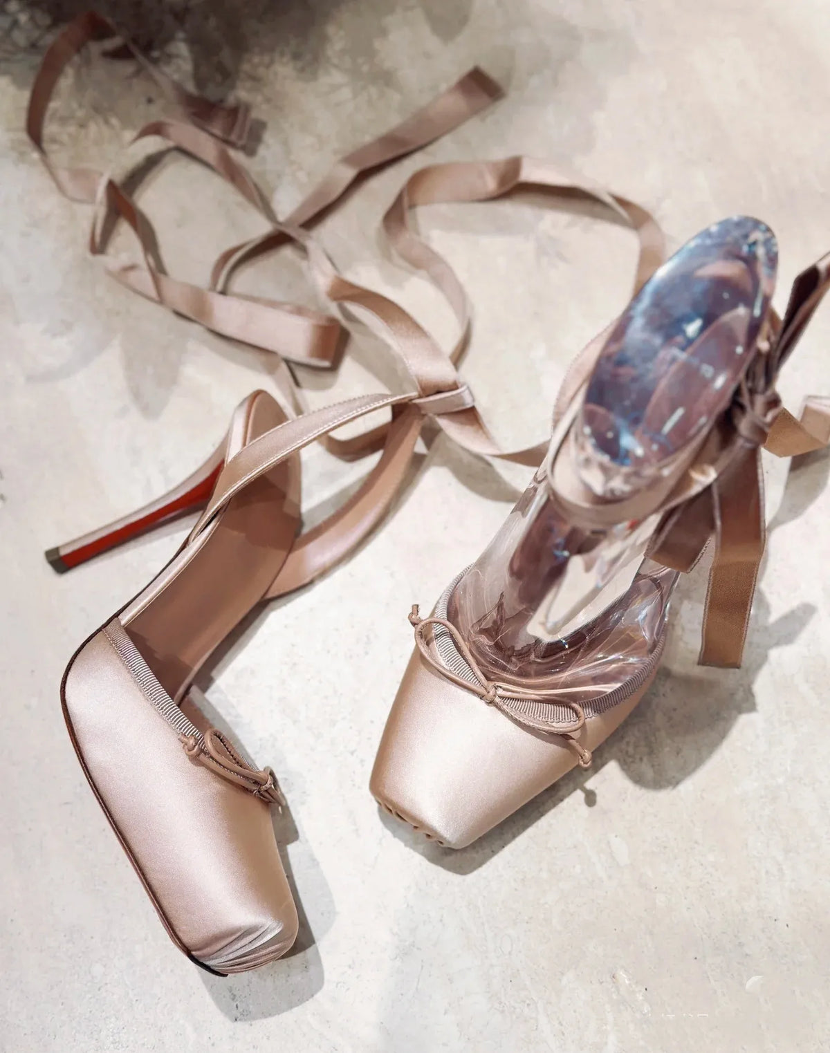 Women's Satin Platform Ribbon Shoes