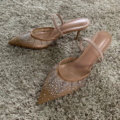 Women's Crystal Kitten Heel Pumps