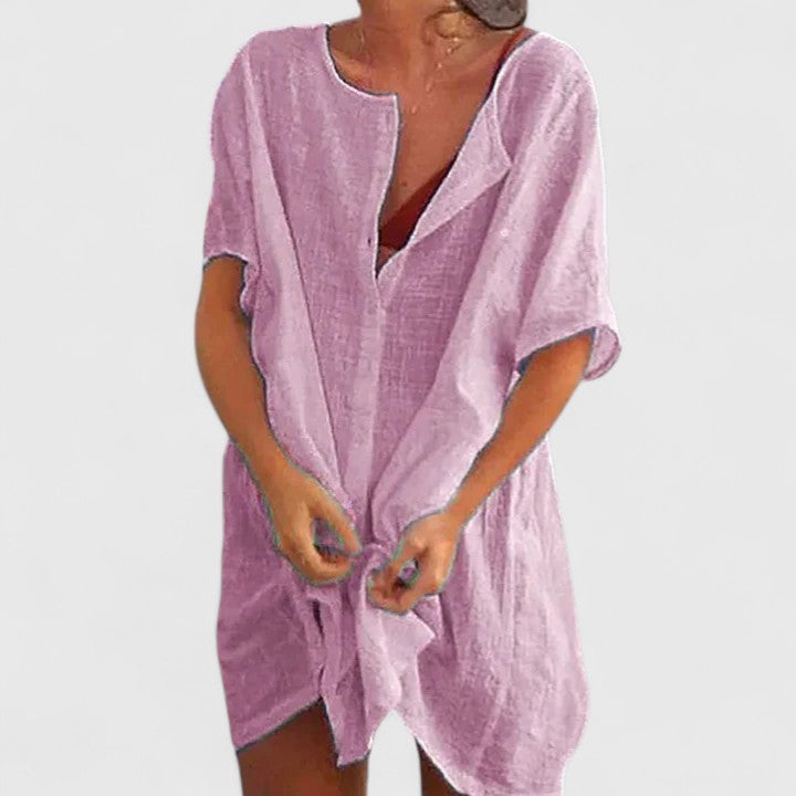 Women’s Loose Button Beach Cover-Up