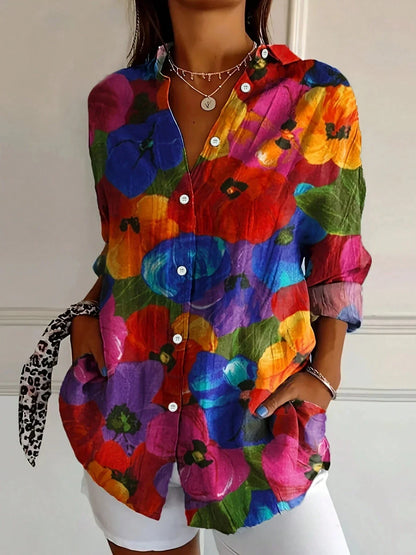 Women’s Floral Button Blouse