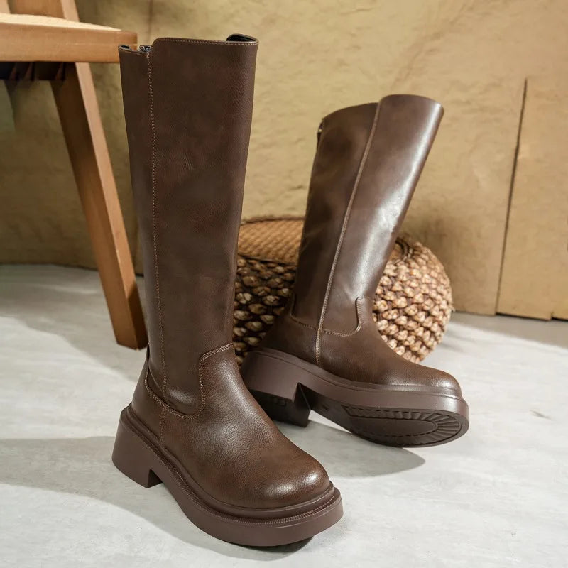 Women's Leather Knee-High Boots