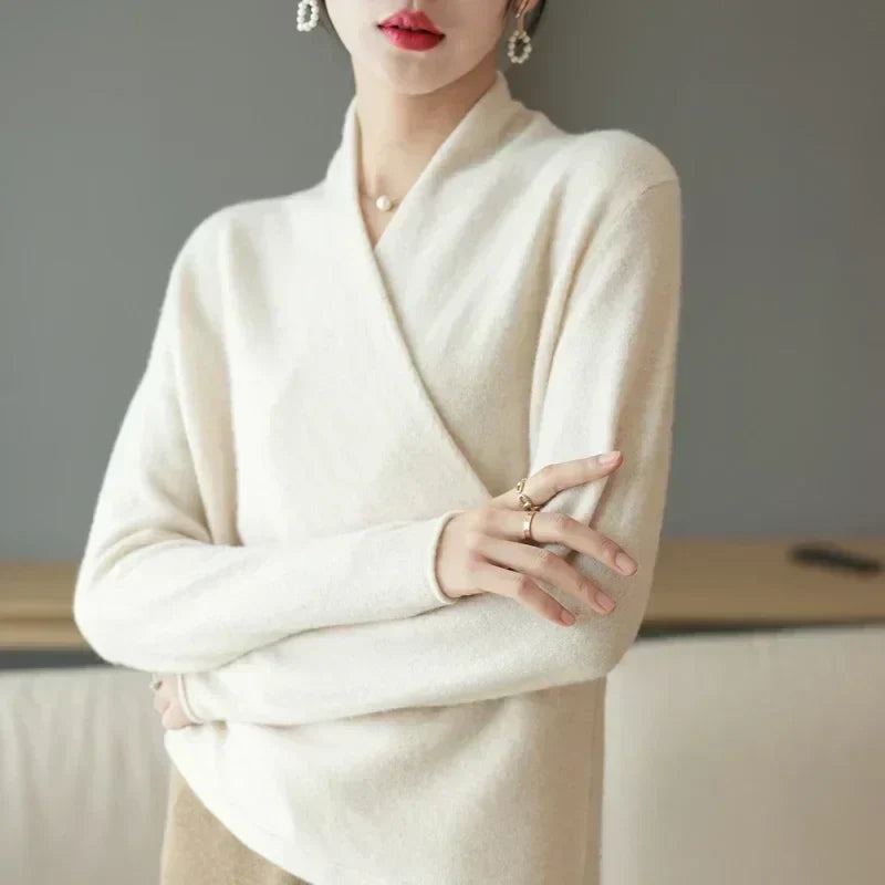 Women’s Wrap Neck Knit Top