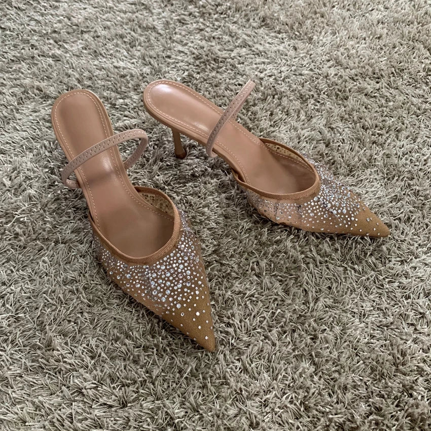 Women's Crystal Kitten Heel Pumps