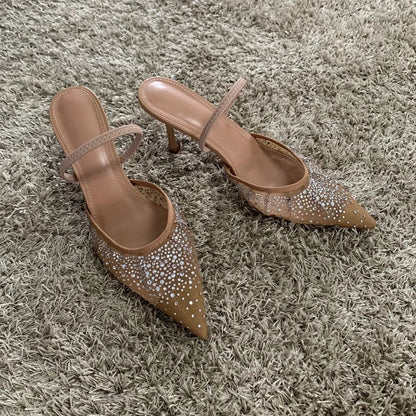 Women's Crystal Kitten Heel Pumps