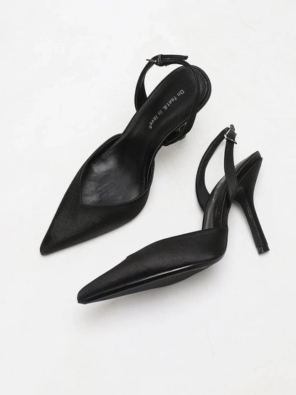 Women's Satin Pointed Toe Heels