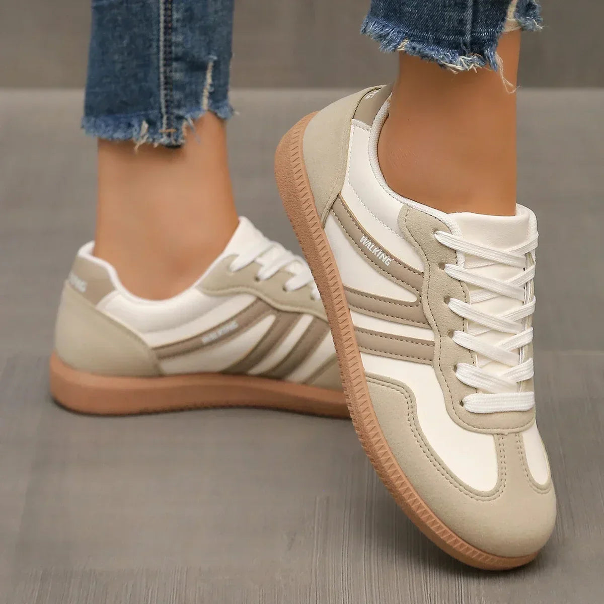 Women's Animal Print Lace-Up Sneakers
