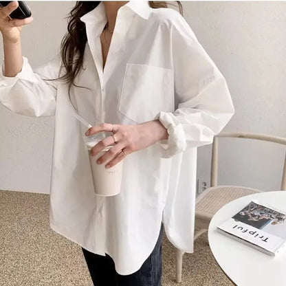 Women's Oversized Button-Down Blouse